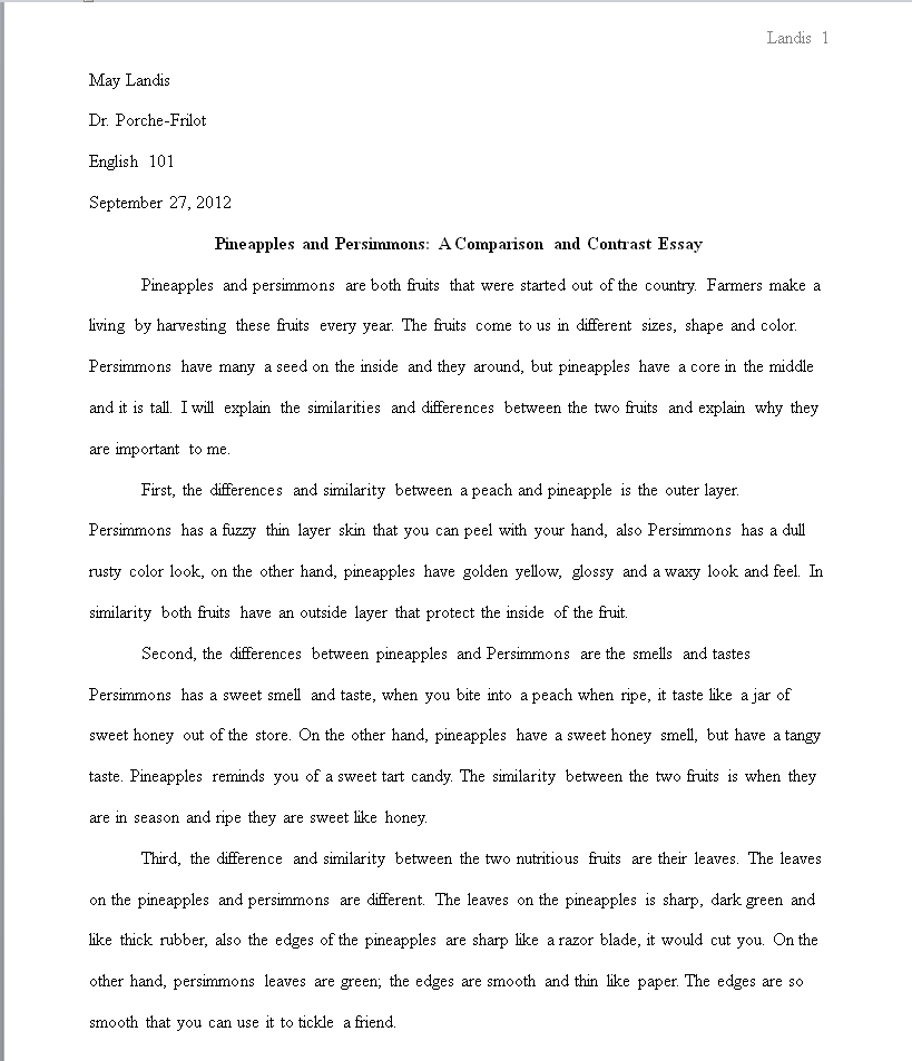 Give an example of formal essay